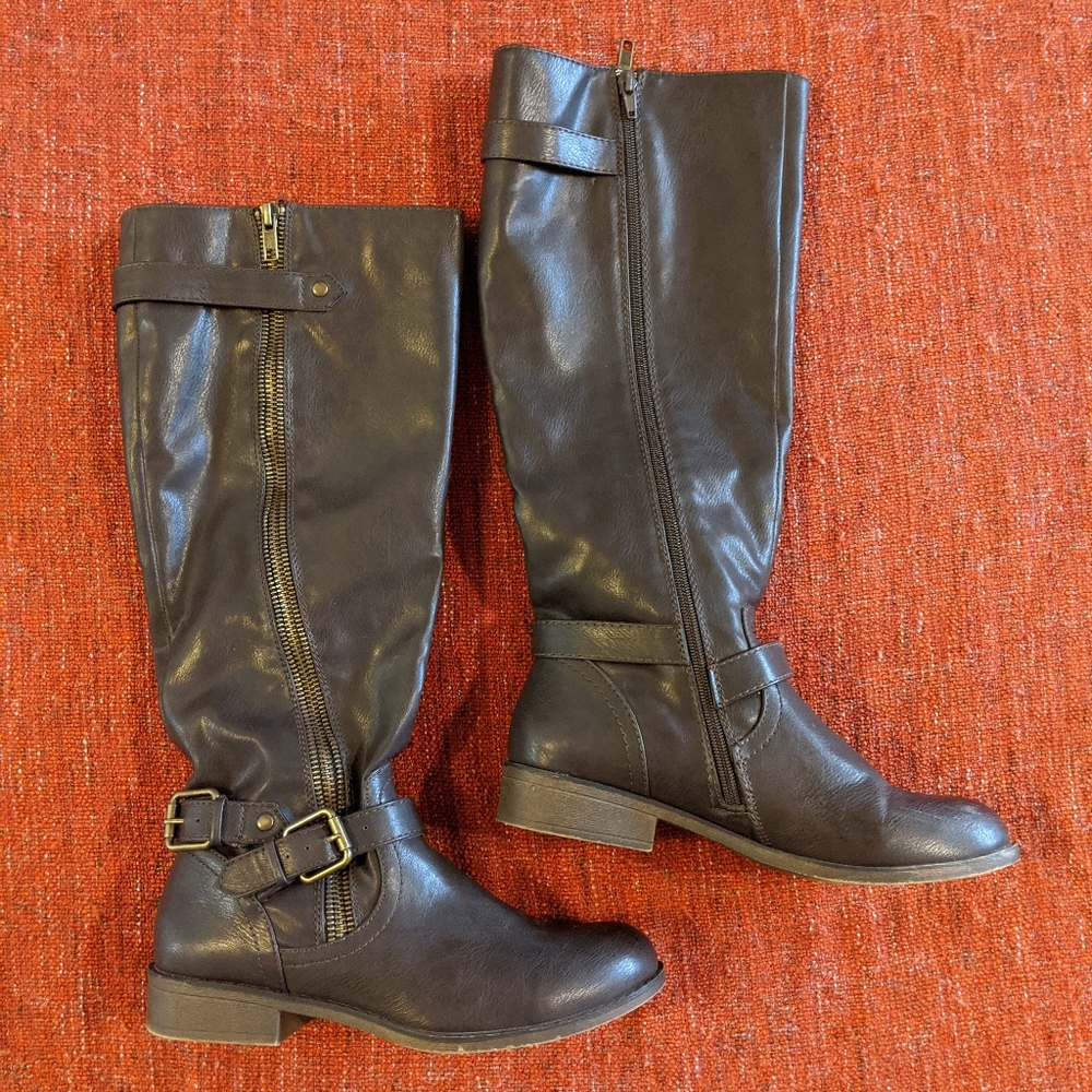 Brown knee high madden girl boots